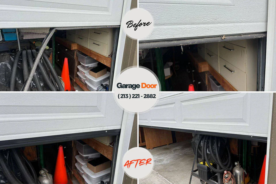 Before and after: garage door repair Grand Bay, AL